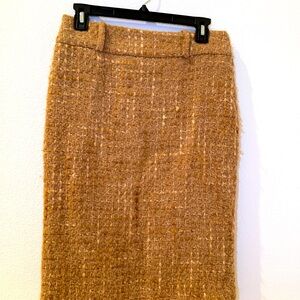 Dolce & Gabbana Tan Tweed Pencil Skirt